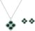 Women’s Clover Birthstone Jewellery Set in 925 Sterling Silver