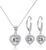 Olivie Women’s Jewellery Set 925 Sterling Silver Rhodium-Plated Heart Necklace & Heart Earrings with Cubic Zirconia, Sparkling Jewellery Set, Elegant Heart Jewellery for Everyday Life, Wedding