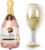 Balloon Set Champagne Champagne Bottle and Glass – XXL Foil Balloon in Rose as Wedding Decoration, Greeting, Party Gift or Champagne Reception Surprise