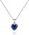 Women’s Sterling Silver Sapphire Heart Necklace – Dark Blue Pendant, Elegant Gift