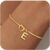 SLOONG Christmas Gifts for Women Girls Children 18K Gold/Silver Gold-Plated Knot Bracelet with Letters Monogram Bracelets Personalised Bracelet Jewellery Gifts for Women Girls Girlfriend