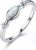 Wedding Rings Opal Rings with Cubic Zirconia Silver Jewellery 925 Sterling Silver Rings for Women Colourful Gemstone, Sterling Silver, Opal