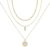 JSTHHTT 3-Pcs Layering Necklace, Gold Chain with Adjustable Round Pendant Chain, Women’s Jewellery