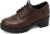 Leather Shoes Women’s Classic Business Shoes Pumps Lace Up Vintage Oxford Business Shoes with Block Heel