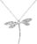 925 Silver Jewellery Long Dragonfly Pendant Necklaces Chains For Women