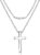 PROSTEEL Men’s Venetian Chain Stainless Steel Cross Chain Waterproof Cross Pendant in S/M/L Available Cross Necklace Jewellery for Everyday Use Necklace with 41/46/51/55/61 cm