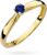 MARKO Women’s Gold Ring 333 Real Gold with Blue Cubic Zirconia – Classic Engagement Ring Women’s Made of 8 Carat Yellow Gold, Promise Ring, Elegant Gold Jewellery Women, Hand Jewellery for Women