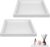 Set of 2 Decorative Trays, Wood, White, 20 x 20 x 2 cm, Square Wooden Tray
