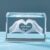 ERWEI 3D Glass Crystal Engraved Heart with Two Hands and Text „Ich Liebe [German Language]