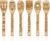 GLOBLELAND Set of 6 Owl Bamboo Cooking Utensils Bird Wood Engraving Cooking Spoon Set Engraving Carving Kitchen Bamboo Spatula Set for Kitchen Housewarming Gift Mother Girlfriend Women