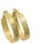 PRI37A Small Greek Key Hoop Earrings Yellow Gold 18 Carat / 750 Gold Diamond-Coated (2 x 14 mm Diameter)