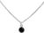 Circle Rolo Link Chain Necklace Pendant Spinel Black 925 Sterling Silver Women’s Men’s Necklace