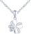 Women’s Necklace with Clover Leaf Cubic Zirconia Four Leaf Lucky Charm Pendant Made of 925 Sterling Silver Necklace for Women Girls