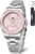 OLEVS Women’s Watch Analogue Quartz Waterproof Classic Women’s Watch Silver Stainless Steel Strap with Date Diamond Slim Design Suitable for Narrow Wrists