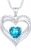 CDE Women’s Heart Necklace, 925 Sterling Silver, Birthstone, Jewellery, Heart Pendant, Christmas, Valentine’s or Mother’s Day Gift, Wedding Anniversary, Wife, Girlfriend or Mum