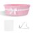 Geburtstags-Präsentkörbe – Rosa Geschenkkörbe, Babykorb, Korb aus gewebtem Baumwollseil, Geschenkkorb, Korbset mit Geschenktüten und Bändern, rosa Korb mit Griffen für Babyparty, Hochzeit, Geburtstag, 30 x 20 x 14 cm