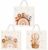 JOVYTH Set of 3 Gift for Birth Baby, Gift Bags Birth for Girls and Boys, Baby Gift Packaging with Handle, Baby Shower Gift, Rainbow Animal Gift Bag, Newborn Gift Bag