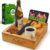 Couch Bar Snack Box Sofa Tray with Gift Box – Compact Couch Bar Snack Bar Butler Made of High-Quality Bamboo Wood – 360° Mobile Phone Holder – Men’s Gifts – Beer Gifts for Men