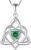 Starchenie Celtic Knot Necklace 925 Sterling Silver Heart 3A Birthstone Necklace for Women