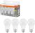 Osram 4 x LED Base Classic A Bulb, E27 Base, Non-Dimmable, Replaces 60 Watt, Matt, Warm White – 2700 Kelvin, Pack of 4