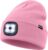 Memoryee Illuminated Hat with LED Light, 4 LED Lamps, USB Rechargeable, Running, Hiking, Hands-Free Headlamp, Winter Warm Knitted Hats, Gifts for Men and Women