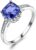 Romantic Created Tanzanite Blue Statement Ring 925 Silver Jewelry For Women Wedding Engagement Gifts Fine Jewelry