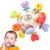 Infinno Baby Grasping Ball & Rattle, BPA-Free Silicone Teething Ring Toy for 0-12 Months, Multifunctional Montessori Baby Gift with Bright Colours