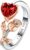 Rings for Women Moissanite Ring 1CT Heart Rose Engraving ‚I Love You‘