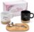 Grandma Grandpa Gifts Cups Set with Wooden Tray & Spoons, Christmas Gifts