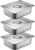 Breading Bowls Set of 3, GN 1/2 Container, 32.5 x 26.5 x 6.5 cm Breading Set for Chops, Cutlets, Meat, Fish, Gastronorm Container, Stainless Steel with Lid, Metal Breading Road, Rectangular