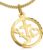 CLEVER SCHMUCK Faith Love Hope Necklace Gold Diameter 14 mm Diamond-Coated + Curb Chain 45 cm 925 Sterling Silver Gold-Plated in Luxury Case