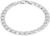 AKA Gioielli® – Men’s Bracelet Genuine 925 Silver Rhodium-Plated – 7.2 mm Flat Curb Chain – Length: 19 20 22 cm