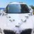 Car Decoration Wedding White Wedding Car Decoration Set, Car Wedding Garland, Flower Decoration Car Wedding, DIY White Gauze Rose Decoration Set, Car Jewellery Wedding with 9 Roses, 2 x 1.6 m Long