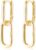 Reffeer Solid 925 Sterling Silver Link Chain Earrings Hoop Earrings for Women U Hoop Earrings Minimalist Huggie Drop Earrings