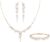 Wedding Jewellery Set for Brides Bridesmaids Sparkle Marquise Cubic Zirconia Leaf Bridal Necklace Long Drop Earrings Tennis Bracelet Set