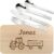 Breakfast Set with Engraving (Name, Date), Wooden Board Beech with Children’s Cutlery, Personalised Gift Idea for Birthday, Back to School, Birth/Christening, Tractor Motif F4