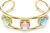 Swarovski Chroma Kollektion Manschette, Kissenform-Schliff, Mehrfarbig, Goldfarben plattiert