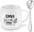 WALLFID Grandma Grandpa Mug with Stainless Steel Spoon, Gift for Expecting Grandparents, Coffee Cup for Pregnancy Announcement, Baby Shower Cup, Birthday Gift (Grandma)
