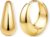FIOROYAL 925 Silver Hoop Earrings for Women, Hypoallergenic Earrings Chunky 14K Gold Hoop Earrings Small Huggie Teardrop Stud Earrings for Sensitive Ears (Gold/Silver)