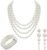 Set of 3 Beads with Long Earrings, 3 Rows Stretch Pearl Bracelet, 1920s Pearl Necklace, 1920s Accessories, Pearl Jewellery Set for Women for Party, Prom, Wedding, Festival