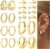 Dochais 10 Pairs Earrings Gold/Silver Set 316L Surgical Steel Hoop Earrings Gold Huggie 14K Gold-Plated Hypoallergenic Zirconia Earrings Gold Earrings Women’s Multiple Piercings