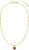 Purelei Sleeky Necklace with Red Heart Charm – Waterproof & Adjustable | Filigree Stainless Steel Chain with Red Heart Cubic Zirconia | 14K/18K Gold Plating | Minimalist & Emotional