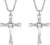 2 Pieces Cross Chain Necklace Pendant Silver Jewellery Gift for Husband/Relative/Boyfriend