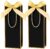 Ssyuysto Set of 2 Gift Bags Bottles Black with Gold Edge Golden Silk Bow Bottles Bags for Wine Champagne Reusable Wedding Gift