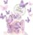 Happy Birthday Cake Decoration Purple Butterfly Decoration Cake Toppers Pack of 21, 3D Butterfly Cake Decoration for Birthday Girls Wedding Cake Baby Shower