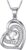 Morella® Ladies’ Necklace Heart with a letter, 925 Sterling, Rhodium-Plated Silver, with Zirconia stone, White, 46 cm