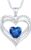 CDE Women’s Heart Necklace, 925 Sterling Silver, Birthstone, Jewellery, Heart Pendant, Christmas, Valentine’s or Mother’s Day Gift, Wedding Anniversary, Wife, Girlfriend or Mum