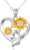 375/9K Real Gold Heart Necklace for Women, White/Yellow Gold Natural Diamonds Sunflower Pendant | You are my Sunshine, Elegant Jewellery, Anniversary, Birthday Gift for Wife Girlfriend