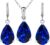 Crystalline Azuria Women’s Costume Jewellery Set Wedding Jewellery Set with Teardrop Necklace and Earrings Cubic Zirconia Crystals Bridesmaid Jewellery