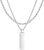 2 Men’s Stainless Steel Necklaces with Stylish Pendant Cord Chain & Box Chain 55 cm (+ 2 Extension Chains of 8 cm) Sturdy Waterproof Men’s Jewellery Silver Includes Jewellery Box